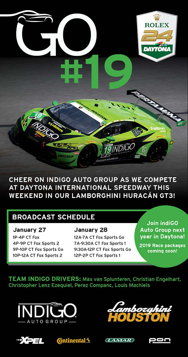 2018 Rolex 24 indiGO Daytona