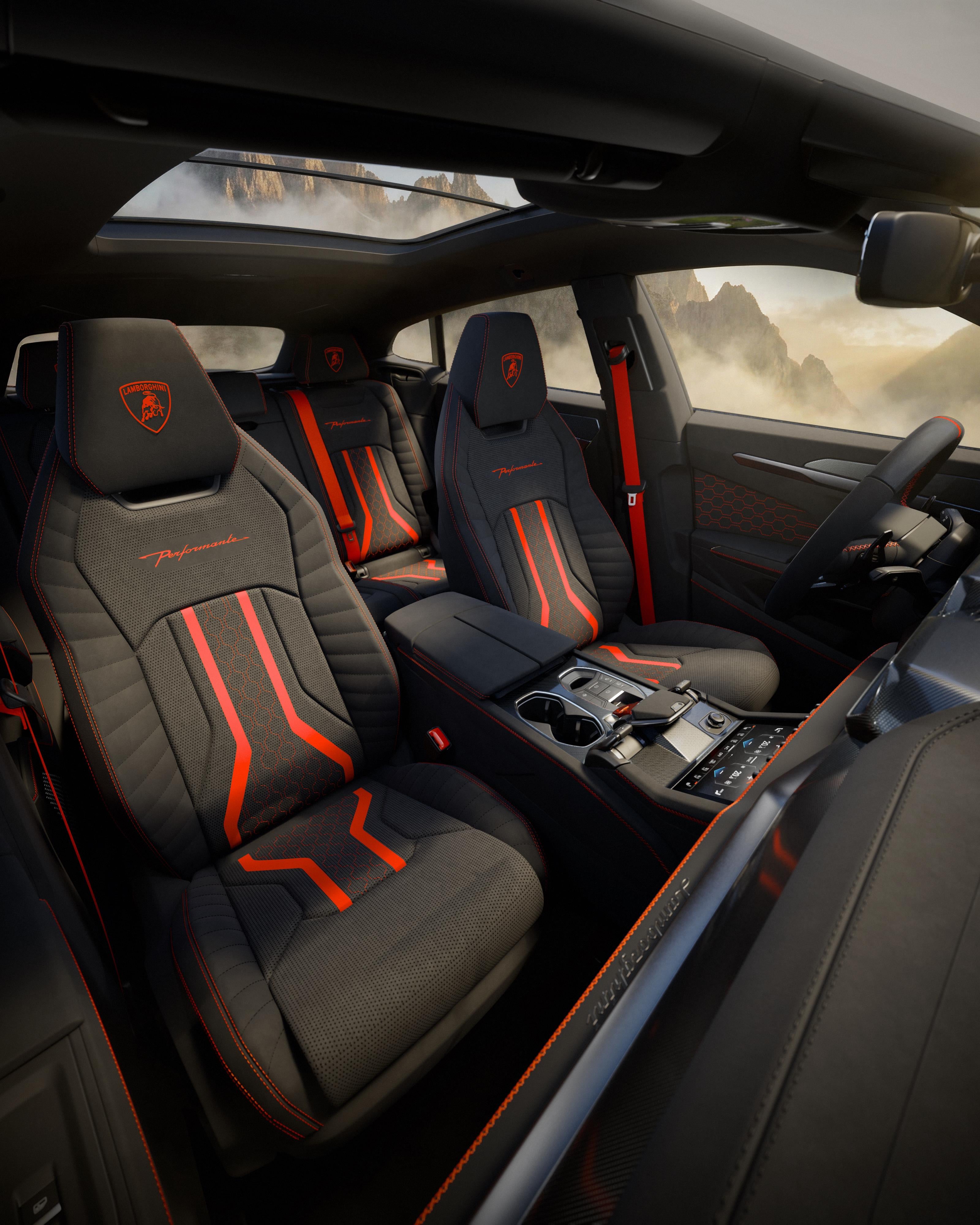 Interior of the 2027 Lamborghini Urus SE Performante.