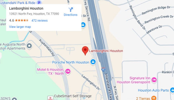 Lamborghini Houston Homepage Map Image